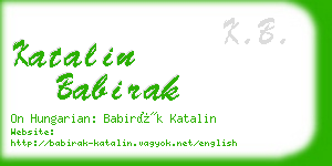 katalin babirak business card